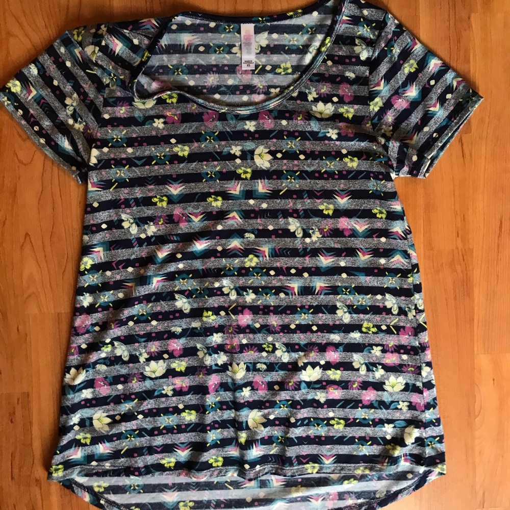 Lularoe classic T striped with flowers